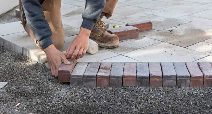 Professional paver installation work